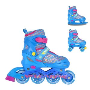 Αυξομειούμενα Πατίνια Roller NF 4413 Σετ 3 σε 1 Inline Skates Nils Extreme