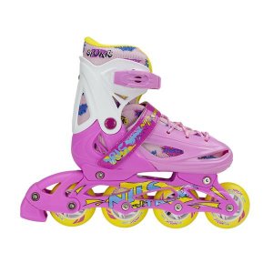 Αυξομειούμενα Πατίνια Roller NH 1105 Σετ 3 σε 1 Inline Skates Nils Extreme - Ροζ - Medium (35-38)