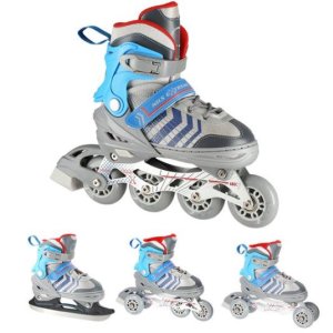 Αυξομειούμενα Roller NH18192 A 4σε1 Γκρι/Μπλε Small(29-33) IN-LINE SKATES/HOCKEY ICE SKATES - σε 12 άτοκες δόσεις