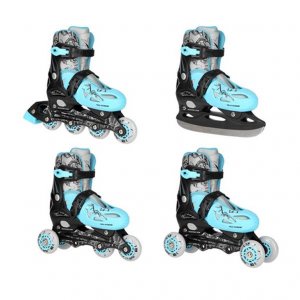 Αυξομειούμενα Πατίνια Roller INLINE/ICE-SKATES NILS EXTREME NH0320A 4 ΣΕ 1 Μπλε - Medium(35-38) - σε 12 άτοκες δόσεις