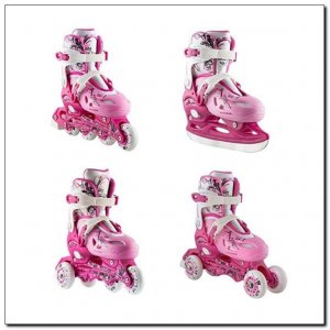 Αυξομειούμενα Πατίνια Roller INLINE/ICE-SKATES NILS EXTREME NH0320A 4 ΣΕ 1 Ροζ- Medium(35-38) - σε 12 άτοκες δόσεις