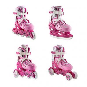 Αυξομειούμενα Πατίνια Roller Inline/Ice-Skates NILS EXTREME NH0320A 4 ΣΕ 1 Ροζ Small (31-34) - σε 12 άτοκες δόσεις