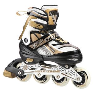 Αυξομειούμενα Πατίνια Roller NA 1123 Μαύρο/Χρυσό IN-LINE SKATES NILS EXTREME Large(39-42) - σε 12 άτοκες δόσεις