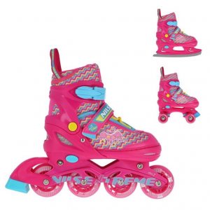 Αυξομειούμενα Πατίνια Roller NF 4413 ΣΕΤ 3 ΣΕ 1 INLINE SKATES NILS EXTREME ΡΟΖ - LARGE(38-41) - σε 12 άτοκες δόσεις