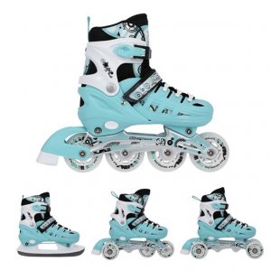 Αυξομειούμενα Πατίνια Roller NH 10905 ΣΕΤ 4 ΣΕ 1 INLINE SKATES NILS EXTREME ΓΑΛΑΖΙΟ -SMALL (31-34) - σε 12 άτοκες δόσεις