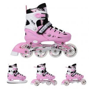 Αυξομειούμενα Πατίνια Roller NH 10905 ΣΕΤ 4 ΣΕ 1 INLINE SKATES NILS EXTREME ΡΟΖ -LARGE (39-42) - σε 12 άτοκες δόσεις