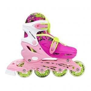 Αυξομειούμενα Πατίνια Roller NH 18330 ΣΕΤ 4 ΣΕ 1 INLINE SKATES NILS EXTREME Ροζ-MEDIUM(35-38) - σε 12 άτοκες δόσεις