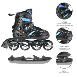 Αυξομειούμενα Roller NH18191 2 ΣΕ 1 Μαύρο/Μπλε Large(39-43) IN-LINE SKATES/HOCKEY ICE SKATES - σε 12 άτοκες δόσεις