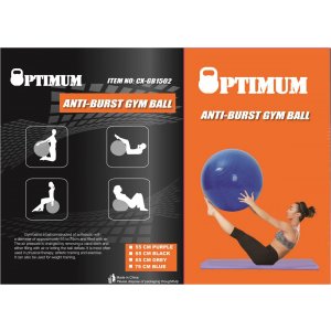 GYM BALL 65CM (ΚΟΚΚΙΝΗ) ANTI-BURST 1100GR - σε 12 άτοκες δόσεις