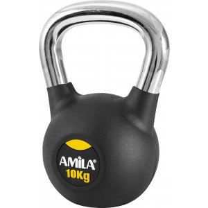 Kettlebell με επένδυση Λάστιχου και Λαβή Χρωμίου 10kg