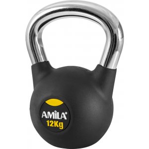 Kettlebell με επένδυση Λάστιχου και Λαβή Χρωμίου 12kg