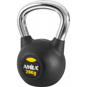 Kettlebell με επένδυση Λάστιχου και Λαβή Χρωμίου 20kg