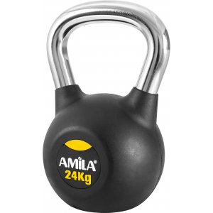 Kettlebell με επένδυση Λάστιχου και Λαβή Χρωμίου 24kg