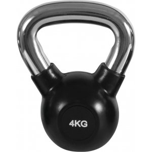 Kettlebell με Επένδυση Λάστιχου & Λαβή Χρωμίου 4kg - 90453 - σε 12 άτοκες δόσεις