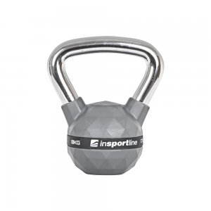 RUBBER-COATED KETTLEBELL 8 KG INSPORTLINE PU - σε 12 άτοκες δόσεις