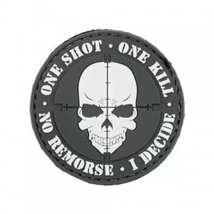 Σήμα PVC "ONE SHOT - ONE KILL" - Σε 12 άτοκες δόσεις